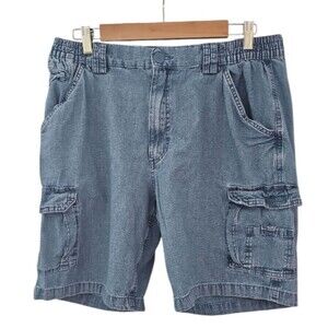 Weekender Vintage Y2K Cargo Denim Shorts Sz 34 Relaxed Fit Utility Pockets 8 In
